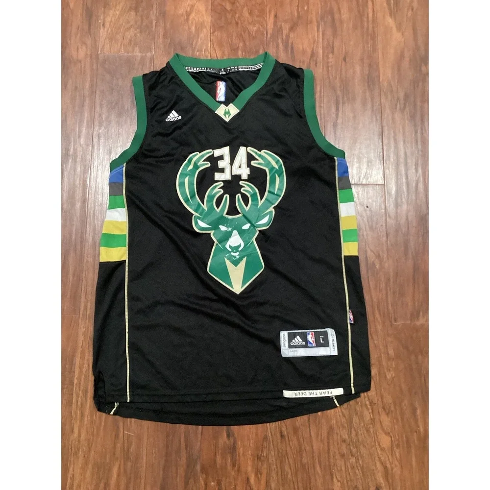 Adidas NBA Milwaukee Bucks Giannis Antetokounmpo #34 Swingman Jersey sz L